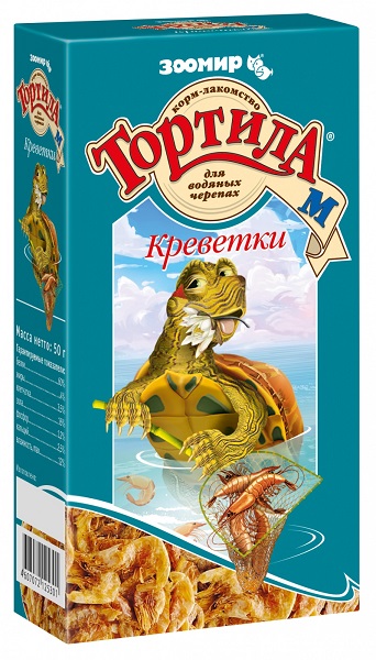 Зоомир "Тортила-М Креветки" для водяных черепах 50г