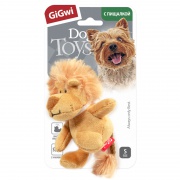 GiGwi 75103 Лев с пищалкой 10см игрушка для собак серия PLUSH FRIENDZ (текстиль) 