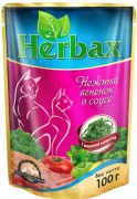 Herbax консервы 100г для кошек Нежный ягненок с морской капустой
