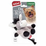 GiGwi 75104 Ослик с пищалкой 10см игрушка для собак серия PLUSH FRIENDZ (текстиль) 